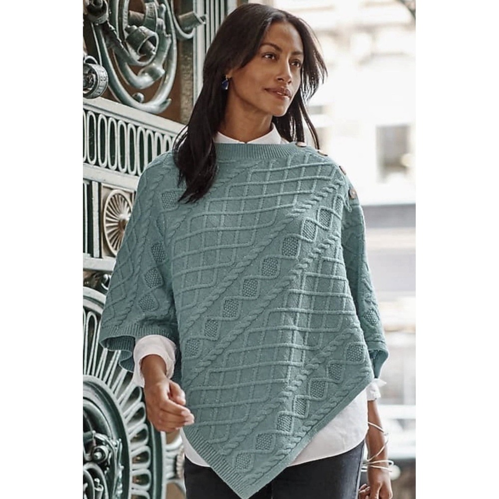 J.Jill Cable Knit Poncho Sz: S-L - Picture 8 of 8